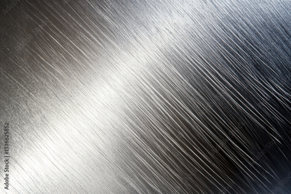 Poster dynamic metallic texture with brushed silver finish for abstract backgrounds