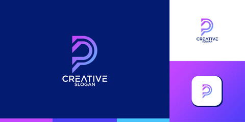 Letter P logo icon design template elements
