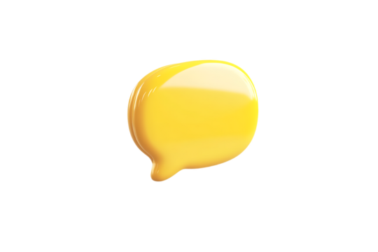 Bright Yellow Speech Bubble, A Bold Element for Communication Graphics