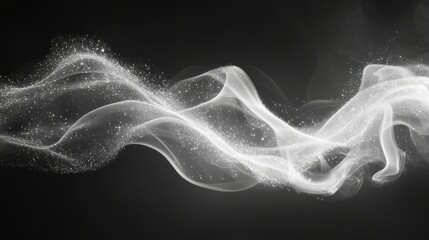 Abstract ethereal white smoke trails