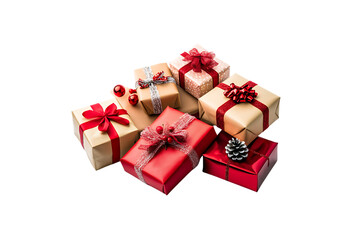 Obraz premium Festive Gift Boxes, Perfect for Christmas and Holiday Designs