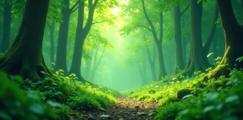 Adorable Asian toddler exploring lush green forest floor, nature, outdoors, woodland