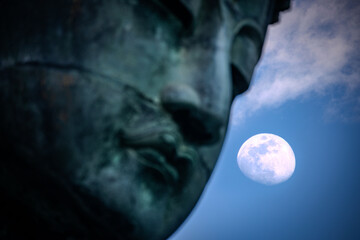 The large Buddha statue "Dai Butsu" at Kotoku In Kumakura, Japan