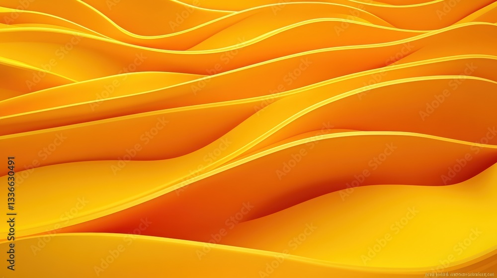 Poster a vibrant, abstract image featuring flowing waves of yellow, creating a fluid and dynamic texture.