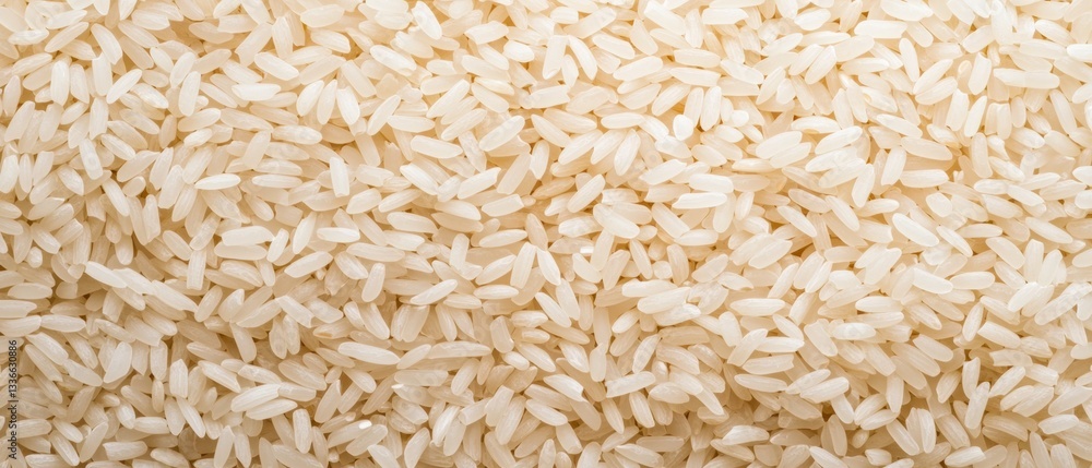 Poster close-up of a pile of rice grains. the grains are light brown in color and appear to be uncooked. th