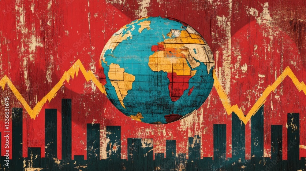 Poster gigapixel visualization global impact digital art virtual space high-resolution globe surrounded by 