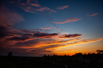 sunset in the mountains