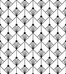 Fototapeta premium Ornement décoratif Motif abstrait Diamant Flocon Carré Réseau de style Art Déco géométrique Doré Noir et Blanc
