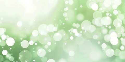 Fototapeta premium Light green pastel bokeh background white blurred.