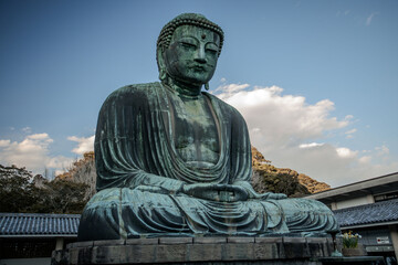 The large Buddha statue "Dai Butsu" at Kotoku In Kumakura, Japan
