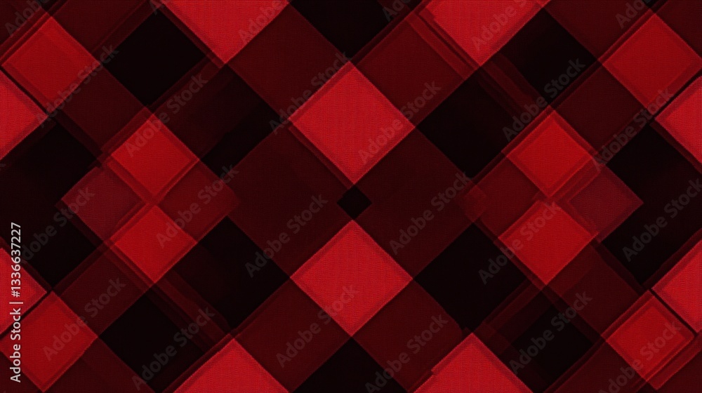 Aufkleber abstract red and black geometric pattern with overlapping squares