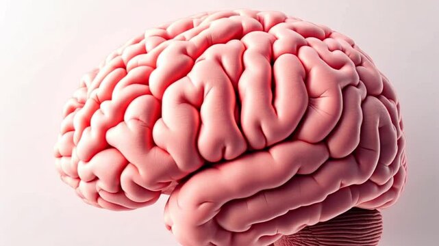 Human Brain Anatomy: A Detailed View of the Cerebral Cortex, showcasing its intricate convolutions and fissures, a critical organ for cognitive functions.