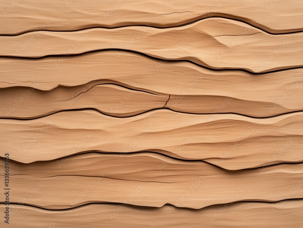 Poster abstract texture of layered brown clay with subtle cracks and grooves
