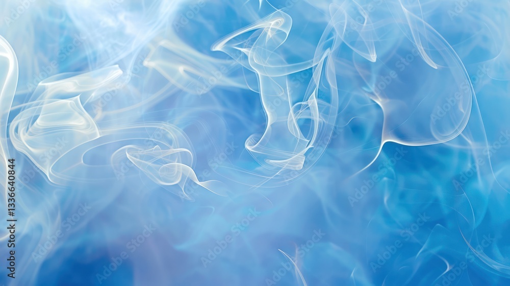 Poster white smoke fog curve wave swirl blue backgrounds effect abstract overlay screen blue color gradient