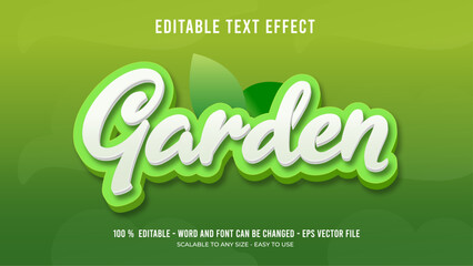 garden editable text effect