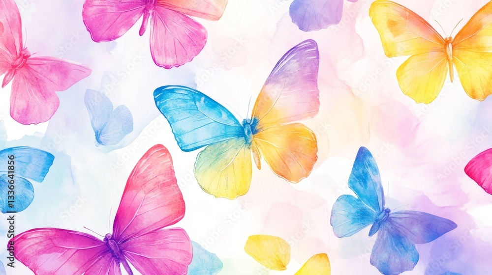 Poster create a vibrant butterfly pattern in gigapixel digital art studio seamless design colorful environm