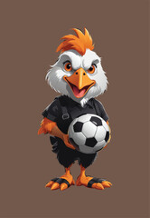 Chick with Ball, Vector, Illustration