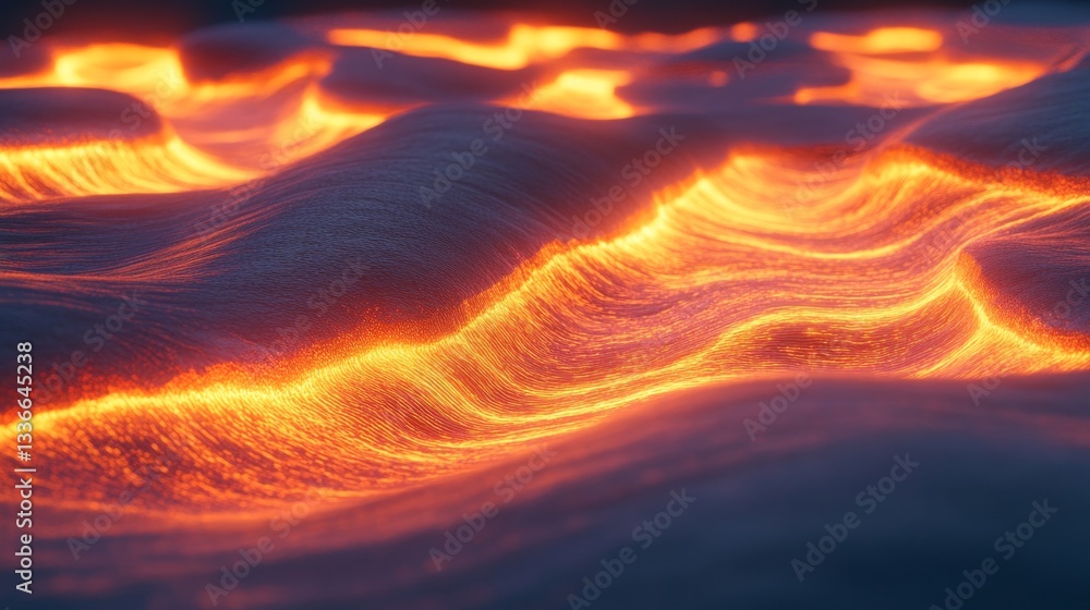 Poster flowing waves of abstract fire patterns digital art gigapixel resolution creative studio visual expl