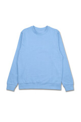 Plain blue sweatshirt without inscriptions on a white background