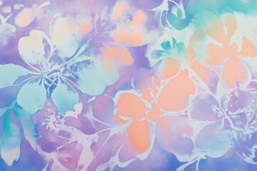 Pastel Floral Abstract Painting with Dreamy Purple and Turquoise Hues