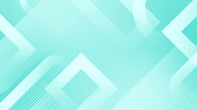 Cyan color wiggling geometric shapes with parallel lines modern design loop able geometrical background