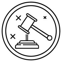  Legal Judgment Gavel Icon Vector