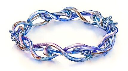 Naklejka premium Watercolor Painting of Twisted Wire Crown