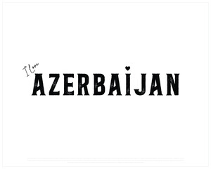 I love AZERBAIJAN, I love AZERBAIJAN typographic design with black typography and heart on white background, Vector design of I love AZERBAIJAN, AZERBAIJAN National Day Design