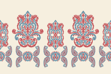 Saree Sarong Motifs Ikat floral paisley embroidery floral.ikat ethnic oriental  seamless pattern traditional.Ikat embroidery style abstract embroidery design for texture,fabric,clothing,wrapping.