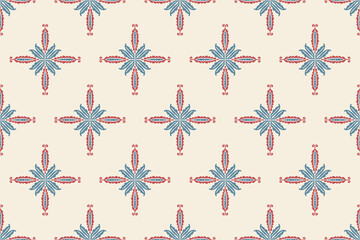 Motifs African paisley boho Floral Ikat seamless pattern embroidery border. Ethnic ikat saree sarong  flower design for Ikat pattern and Ethnic Pattern.Border indian floral Aztec embroidery patterns.