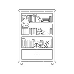 Coloring Page bookshelves bear
