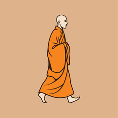 Monk walking