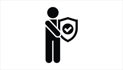 Security Protection Shield Icon .Safety Assurance Symbol.