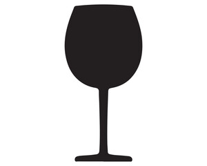 Wine glass hand drawing minimalist silhouette element