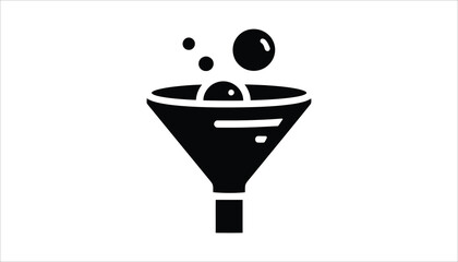 Funnel Icon Vector for Data Filtering and Processing.