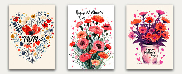Mother's Day greeting card with flowers