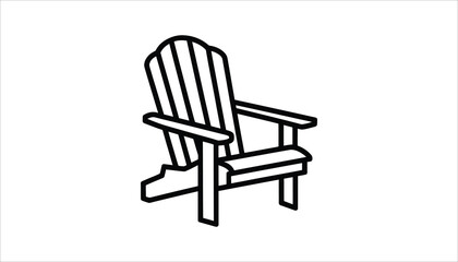 Adirondack Chair Line Art Icon.