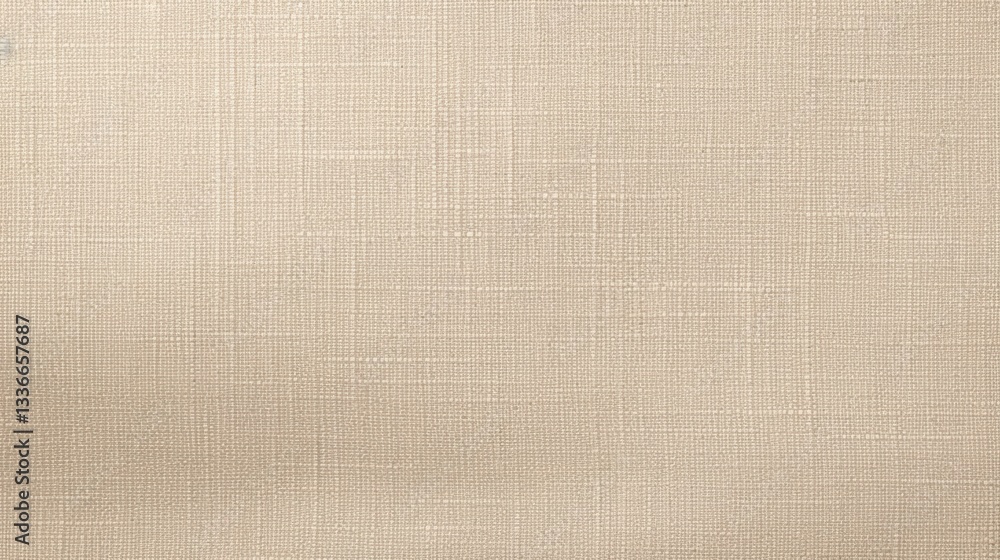 Poster a textured, light beige fabric surface showcasing a subtle weave pattern, ideal for design and texti
