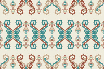 Saree Sarong Motifs Ikat floral paisley embroidery floral.ikat ethnic oriental  seamless pattern traditional.Ikat embroidery style abstract embroidery design for texture,fabric,clothing,wrapping.