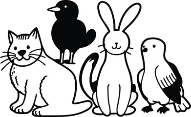 black and white cats