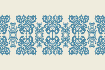 Saree Sarong Motifs Ikat floral paisley embroidery floral.ikat ethnic oriental  seamless pattern traditional.Ikat embroidery style abstract embroidery design for texture,fabric,clothing,wrapping.