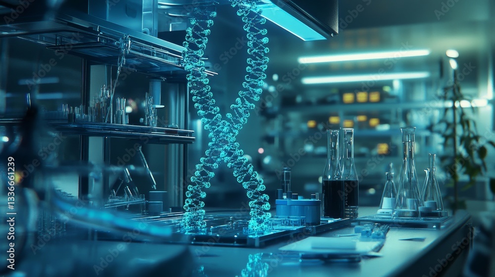 Poster visualizing dna structures advanced gigapixel models science lab digital art virtual environment int