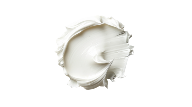 White cream swirl on transparent background: beauty product texture - Powered by Adobe