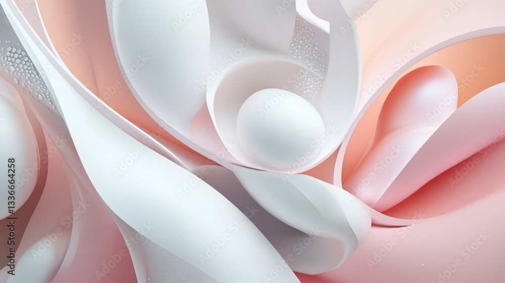 Poster creating fluid shapes digital studio ai-generated abstract composition virtual environment wide angl