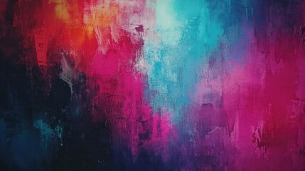 Fototapeta premium Vibrant abstract painting featuring a blend of pink, blue, and black hues, ideal for modern art backgrounds