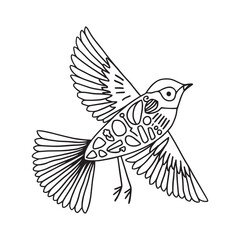 Naklejka premium Adobe Coloring Bird Book Page Design. designed for kids to coloring Page and enjoy. Artwork