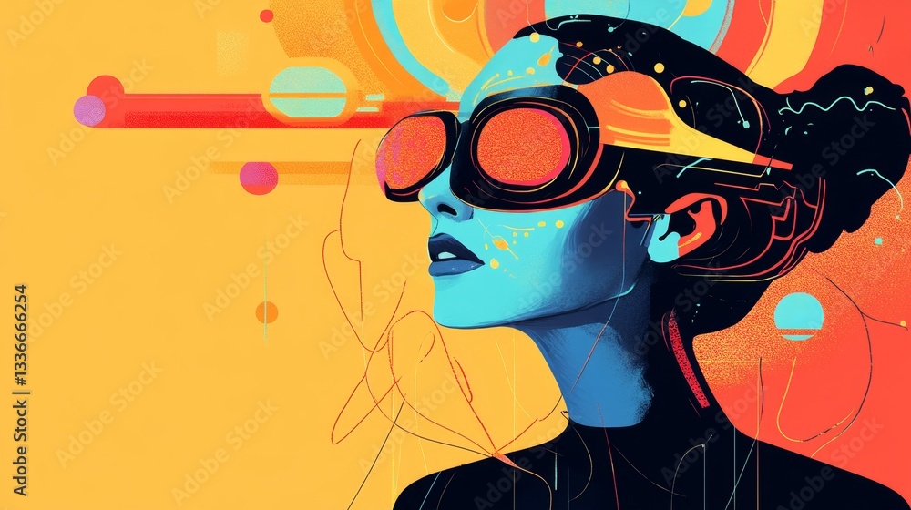 Poster creating an ai-generated conceptual illustration of artificial intelligence digital realm art virtua