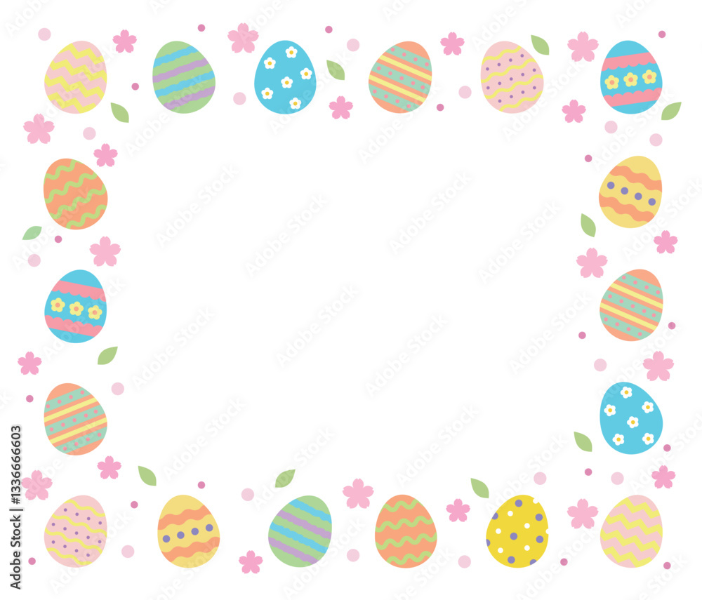 Poster egg frame background used in christian easter ceremonies in the spring season. celebrate the resurre
