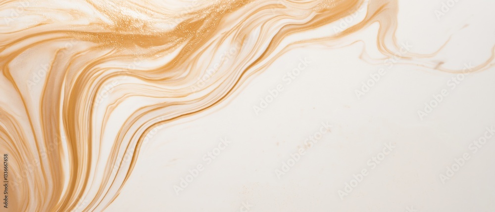 Poster abstract painting with a white background. the painting is made up of a series of curved lines that 