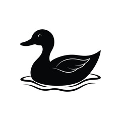 Duck silhouette vector illustration 